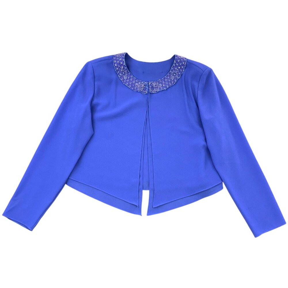 Purple Cropped Beaded‎ Jacket